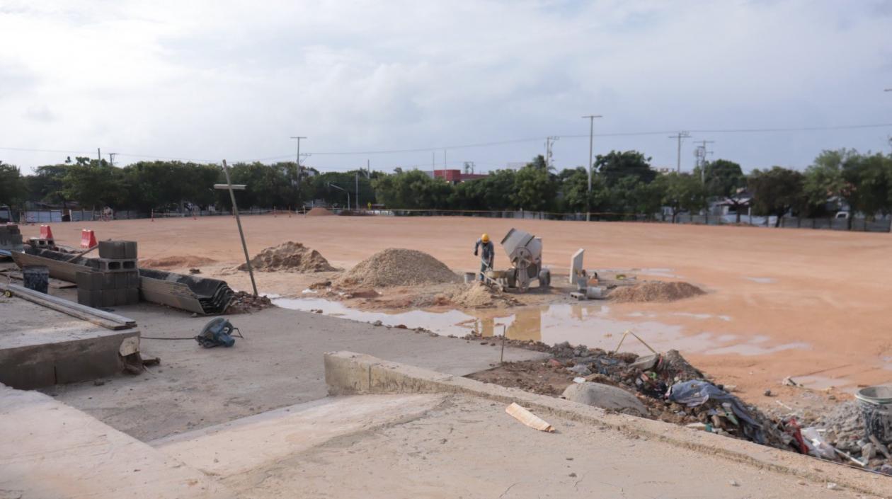 Obras en el  barrio La Aurora
