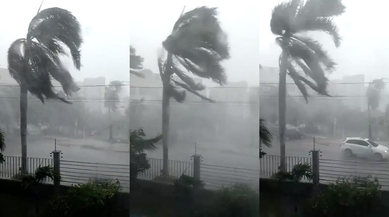Fuerte aguacero en el norte de Barranquilla. 