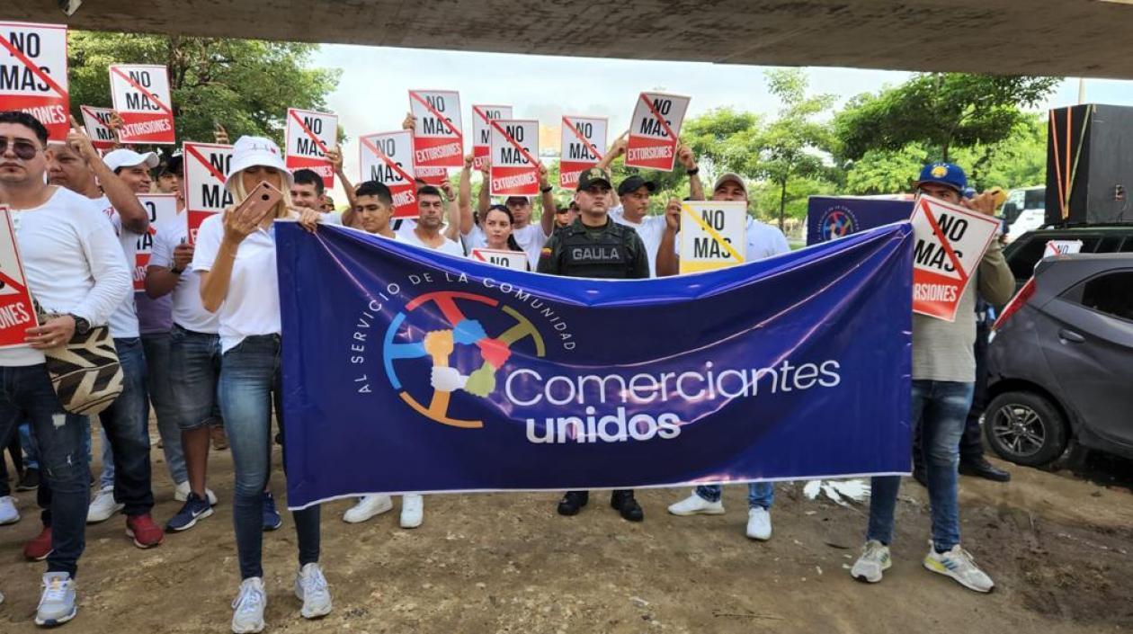 Marcha de este martes de comerciantes de Soledad y Malambo