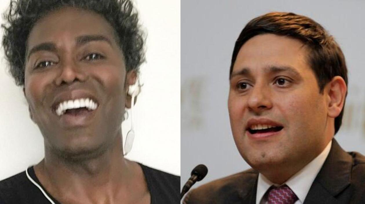 Nerú y el director del Dapre, Mauricio Lizcano.