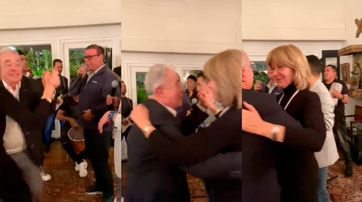 El expresidente Uribe y Nohra de Pastrana bailan "Honda herida".