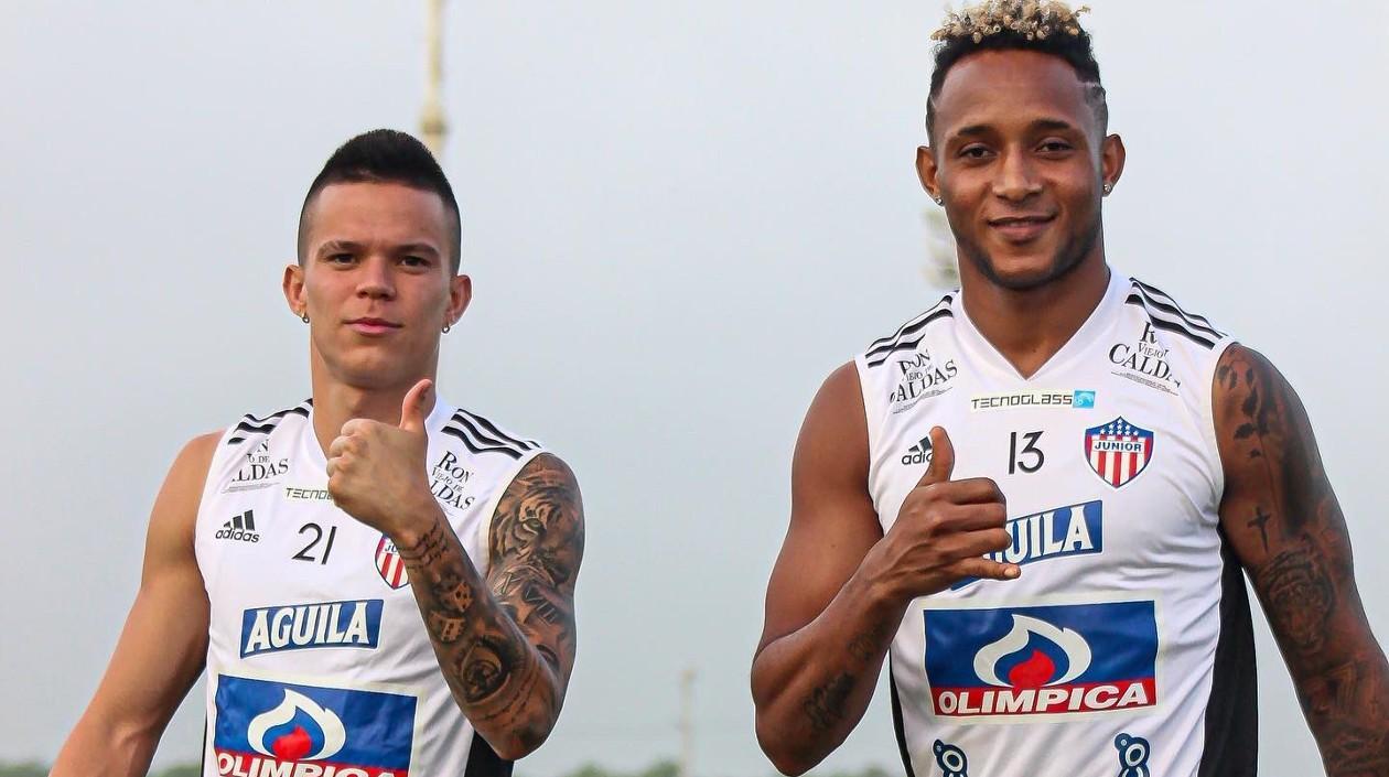 Walmer Pacheco y Nilson Castrillón, jugadores de Junior. 