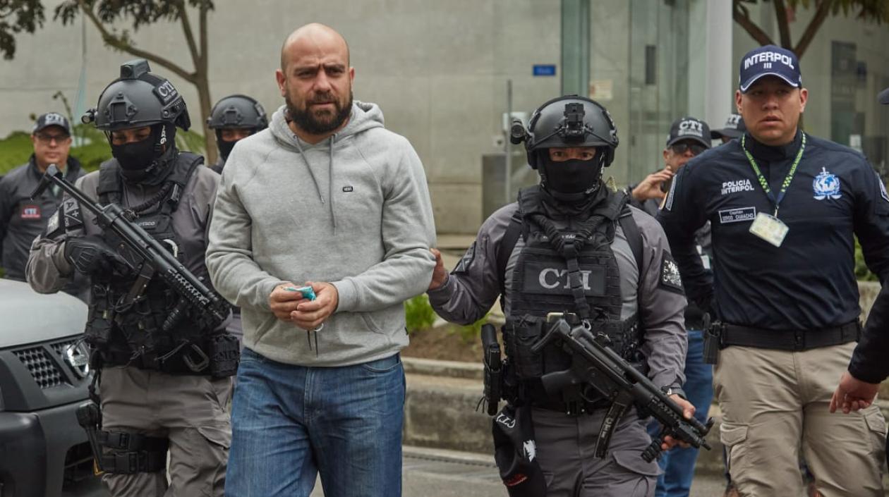 Benjamín Núñez Jaramillo cuando era trasladado a la Fiscalía.