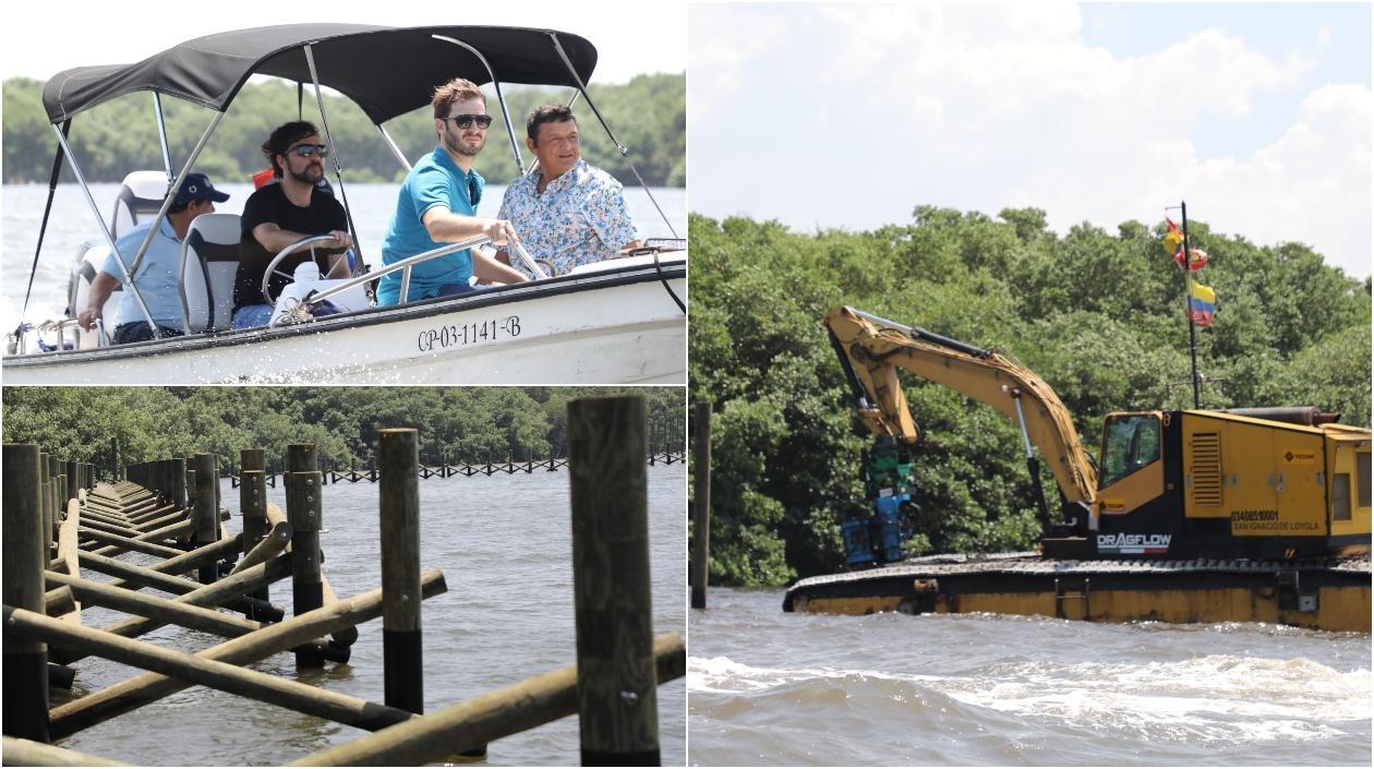 Alcalde Jaime Pumarejo inspecciona las obras. 