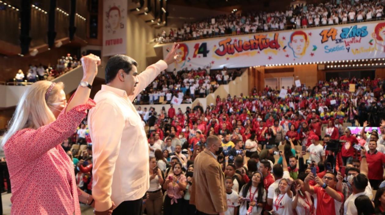 El presidente Nicolás Maduro en un reciente acto con juventudes venezolanas.