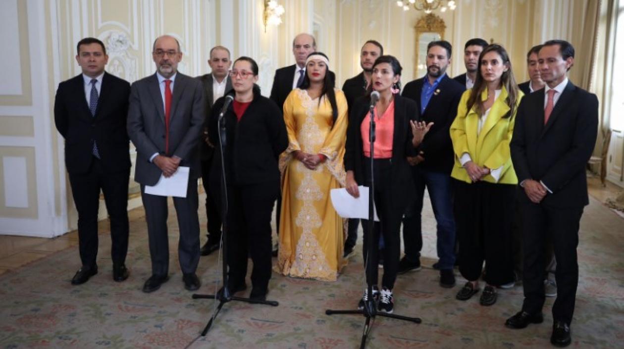 La Ministra de Minas, Irene Vélez, cuando oficializaba el plan para reducir las tarifas de energía.