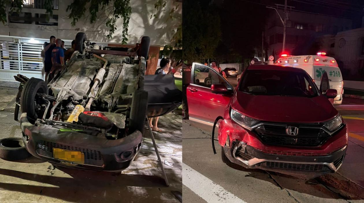 Momento de los dos accidentes de tránsito. 