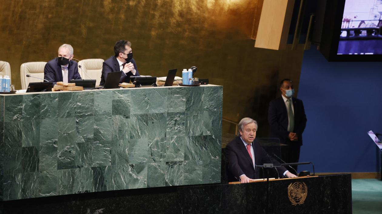 El secretario general de ONU, António Guterres, durante la apertura de la Asamblea.