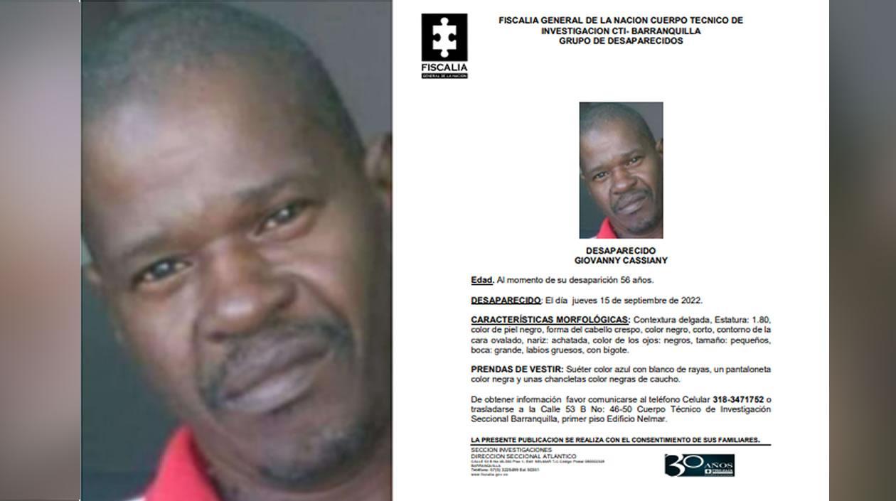 Giovanny Cassiany, de 56 años.