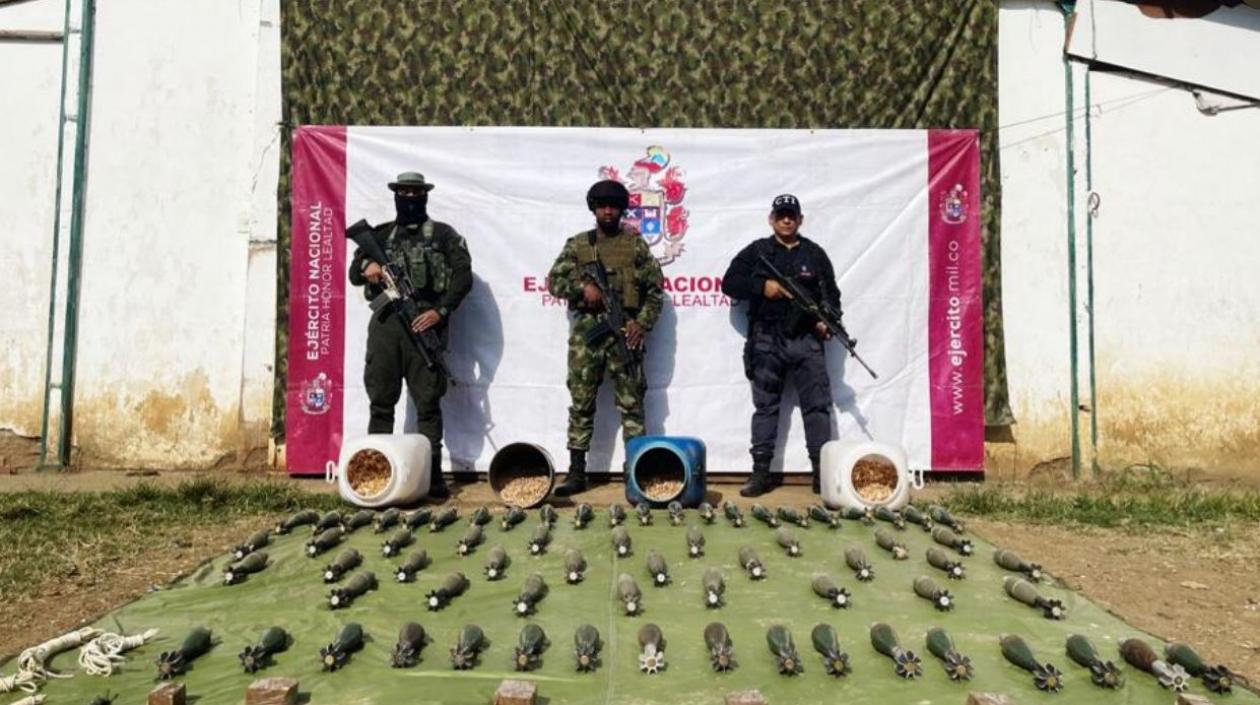 Incautación de las 67 granadas.