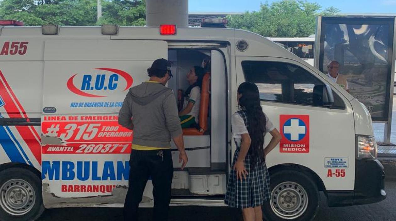 Traslado de la menor accidentada. 