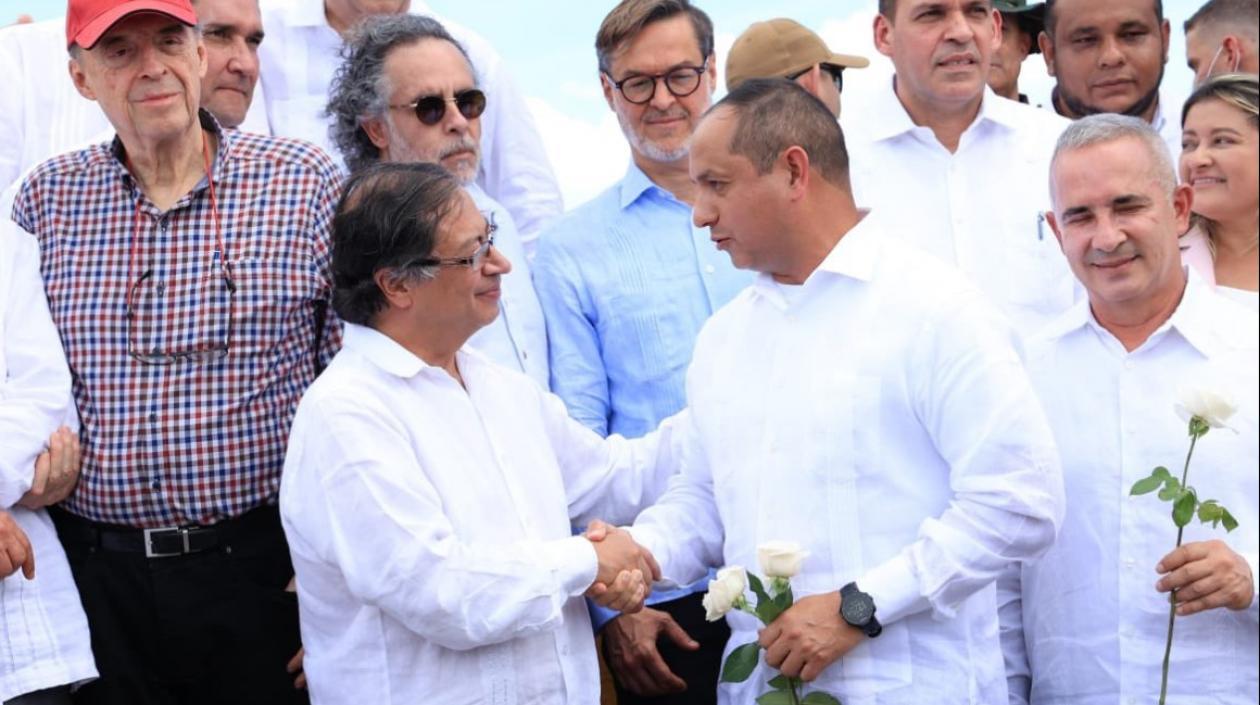 Presidente de la República, Gustavo Petro en el puente internacional Simón Bolívar.