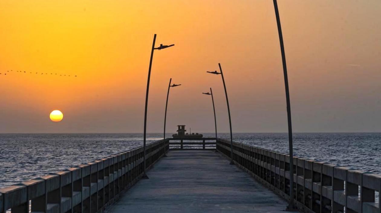 Tramo reconstruido del Muelle de Puerto Colombia.