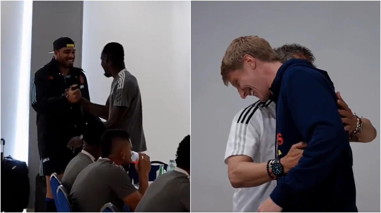 Álvaro Montero y Andrés Llinás llegando a la concentración. 