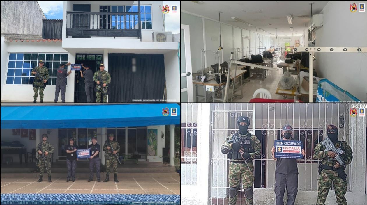 Algunos de los bienes incautados.