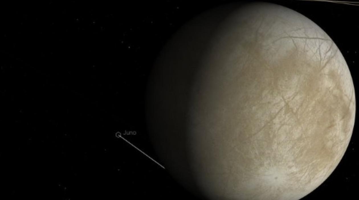 La imagen captada desde la nave espacial Juno.