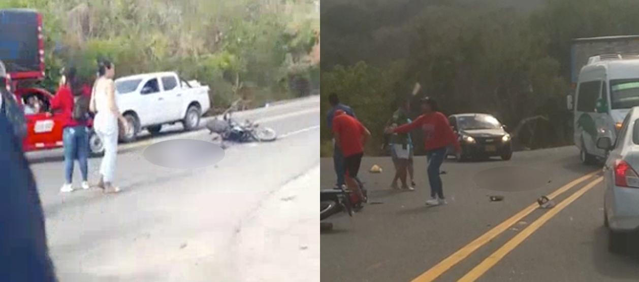 Aspecto del accidente en la Vía al Mar, en jurisdicción de Juan de Acosta. 