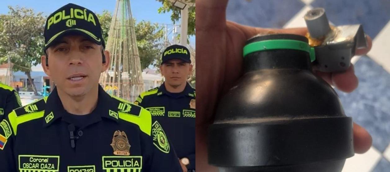 El coronel Óscar Daza y la granada.