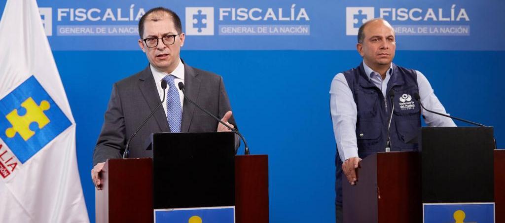 El Fiscal General de la Nación, Francisco Barbosa y el Defensor del Pueblo, Carlos Camargo.