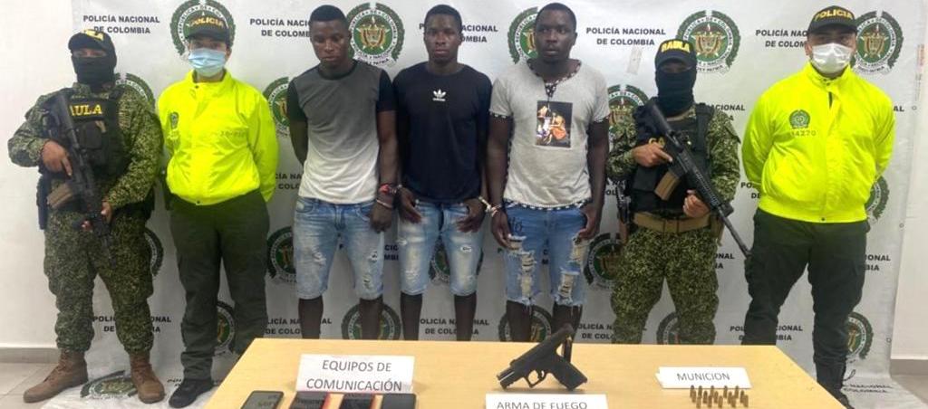 Los tres señalados del homicidio.