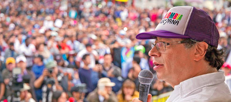 Gustavo Petro durante la campaña presidencial.