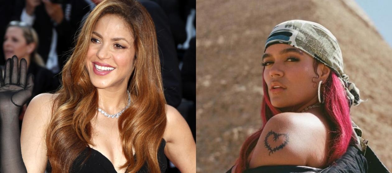 Shakira y Karol G, cantantes. 