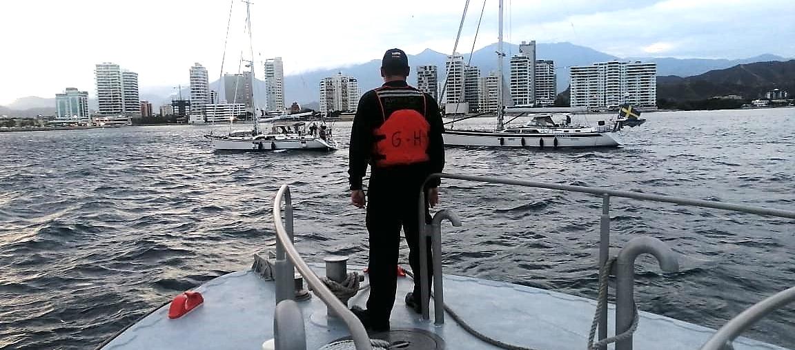 Llegada de los veleros a Santa Marta.