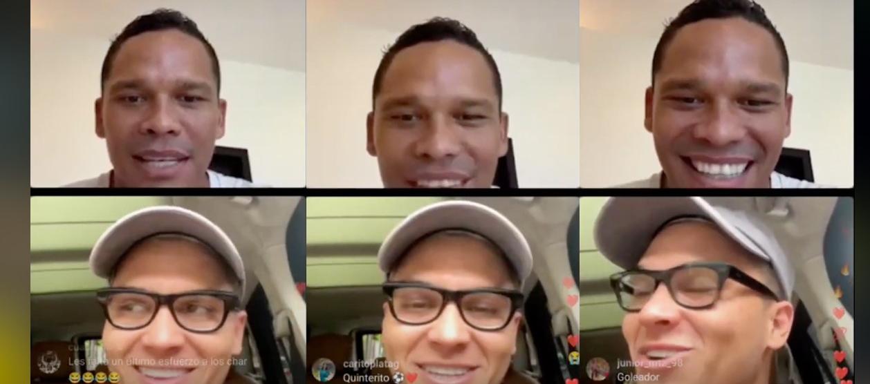 Carlos Bacca en el 'En Vivo' con Juan Fernando Quintero.