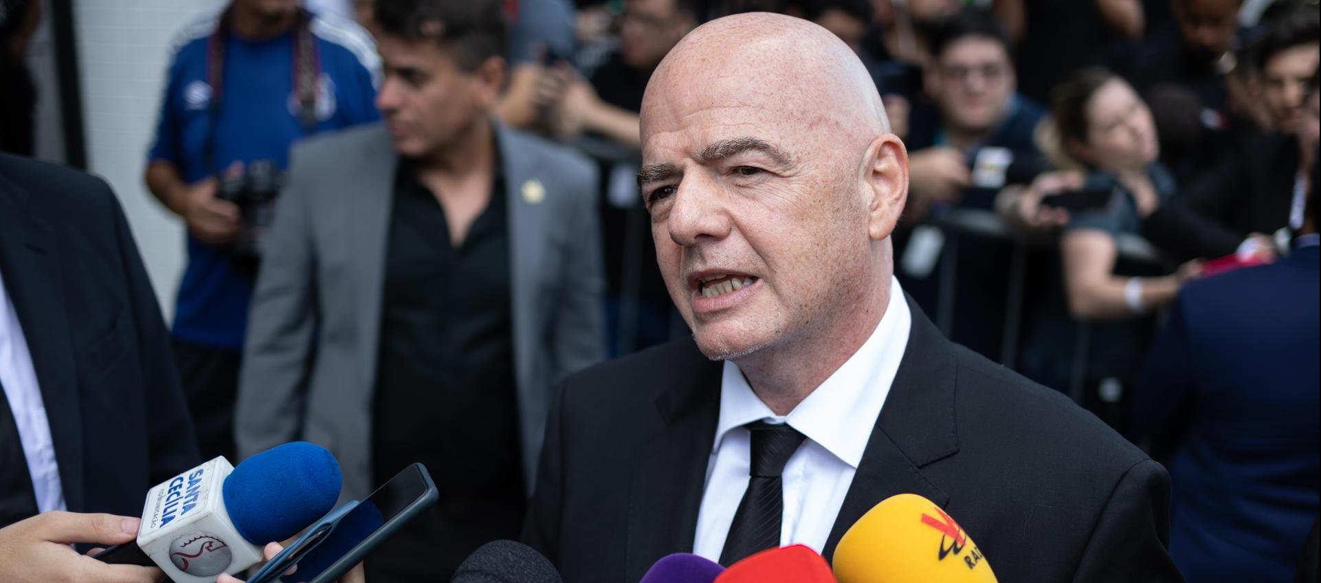 Gianni Infantino, presidente de la Fifa, en el funeral de Pelé.