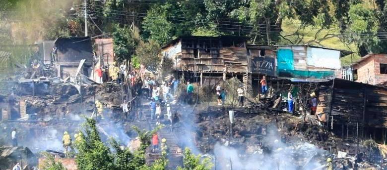 Aspecto de la zona del incendio.