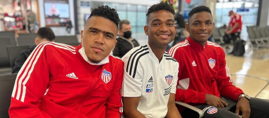 Iván Scarpeta, Amaury Torralvo y Brayan León antes del viaje a Lima.