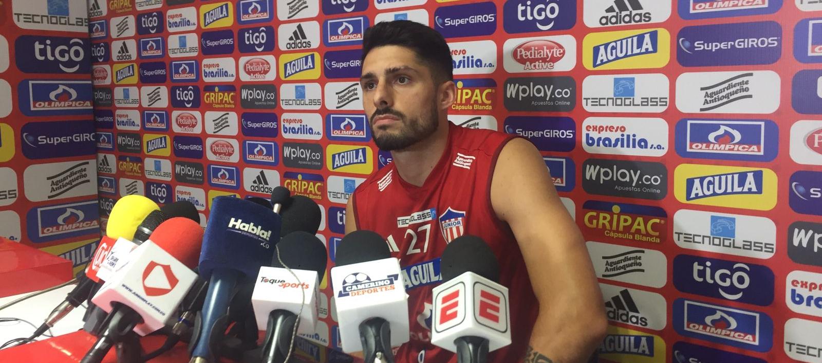 Federico Andueza jugará en Pasto su segundo partido con Junior. 