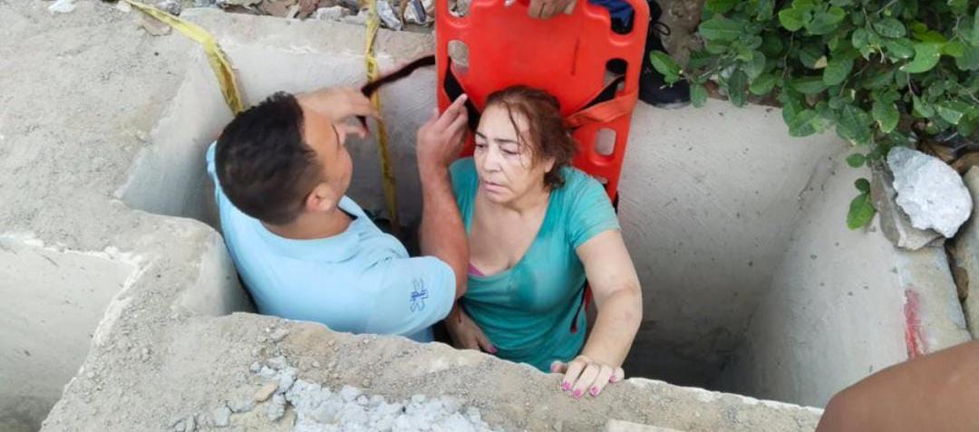 Luz Marina Rincón, en el lugar del accidente.