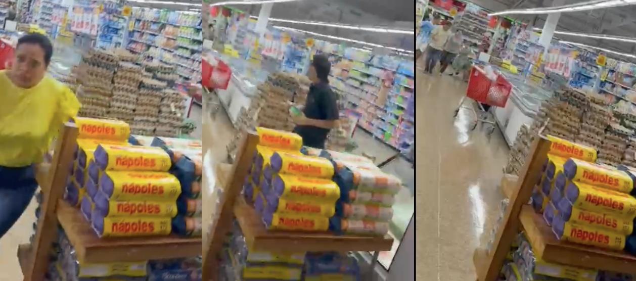  Momentos de pánico al interior de supermercado.