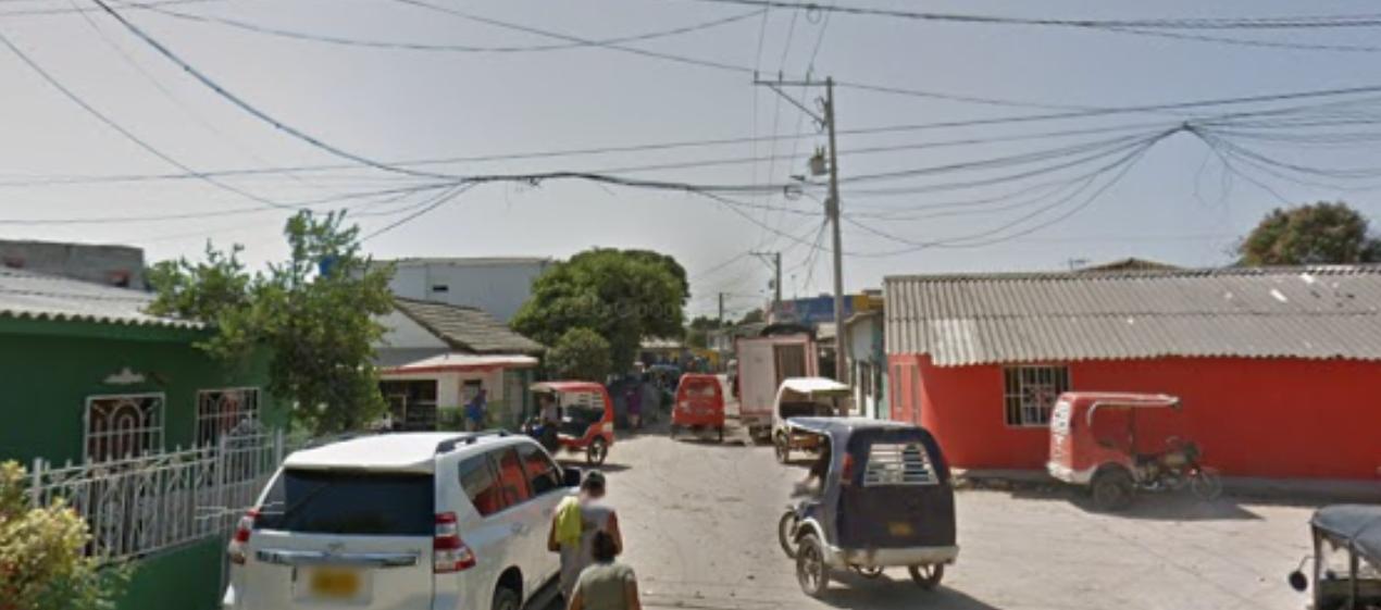 Aspecto del barrio Centro, donde ocurrió el crimen de esta tarde en Soledad. 