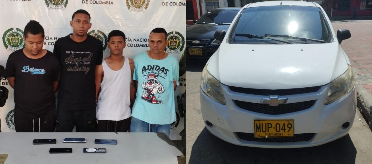 Capturados por la Policía y el vehículo en el que huían. 