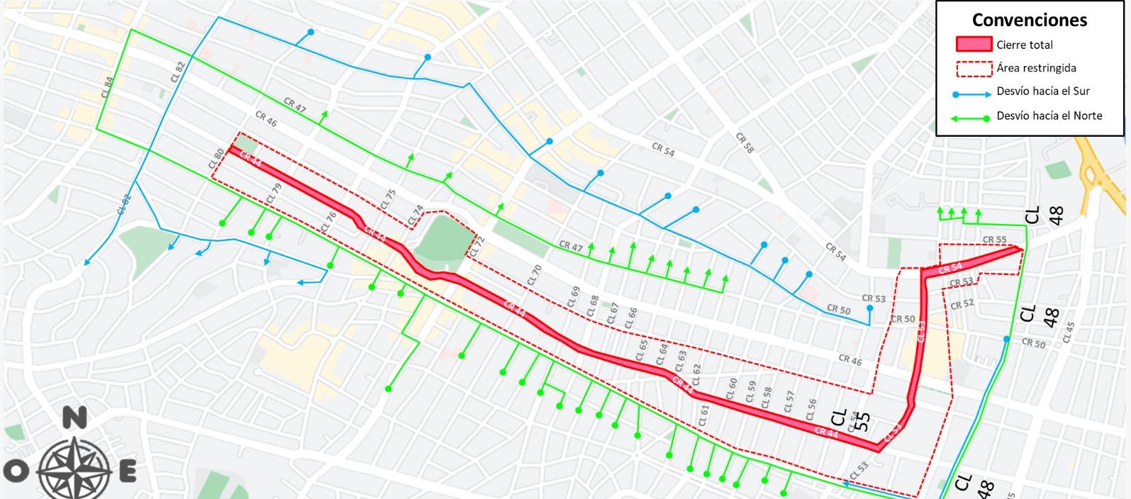Cierre vial por el desfile de Guacherna. 