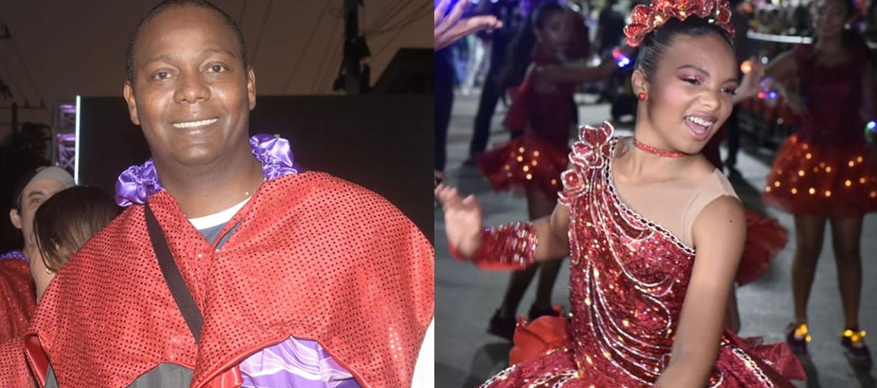 Édgar Rentería y su hija Tahiana, Reina del Carnaval de los Niños.