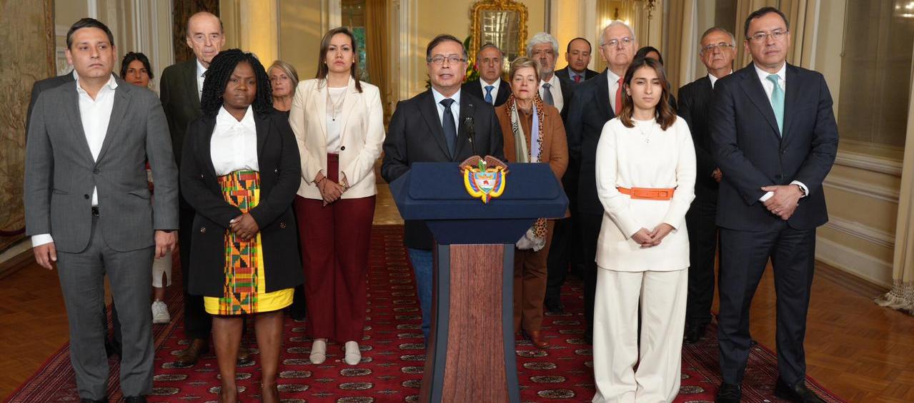 El Presidente Petro cuando anunciaba los cambios en su gabinete.