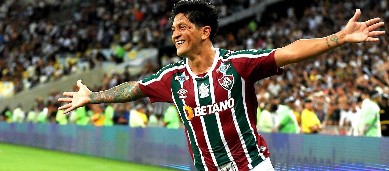 Germán Ezequiel Cano celebrando el golazo.