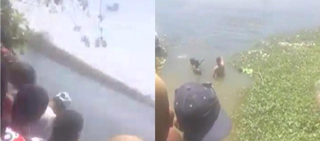 Jagüey donde fue hallado el cuerpo del joven. 