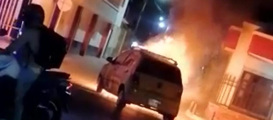 Momento del incendio.