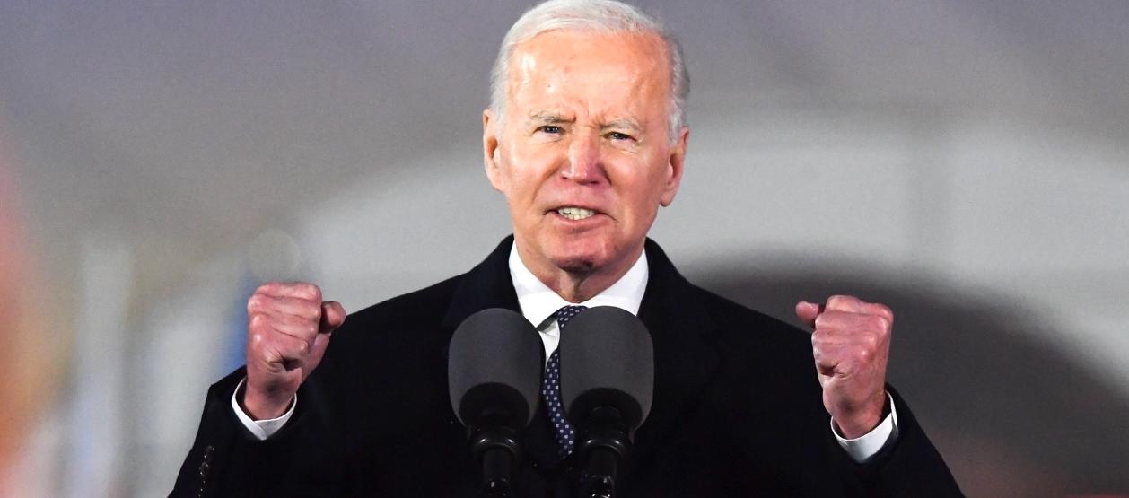 El Presidente de Estados Unidos, Joe Biden, durante su discurso en Varsovia.