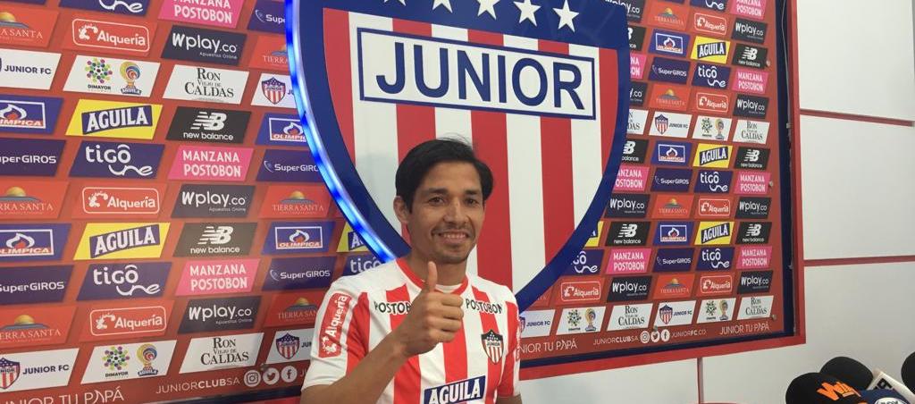 Matías Fernández, el día de su presentación como nuevo jugador del Junior, en 2019.