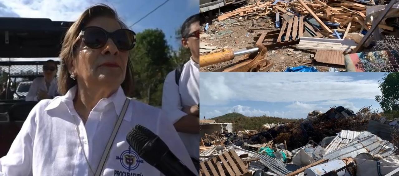 La Procuradora General de la Nación, Margarita Cabello, durante su visita a Providencia.