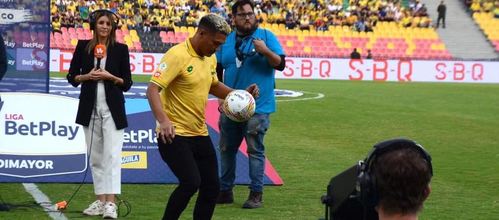 Teófilo Gutiérrez durante su presentación.