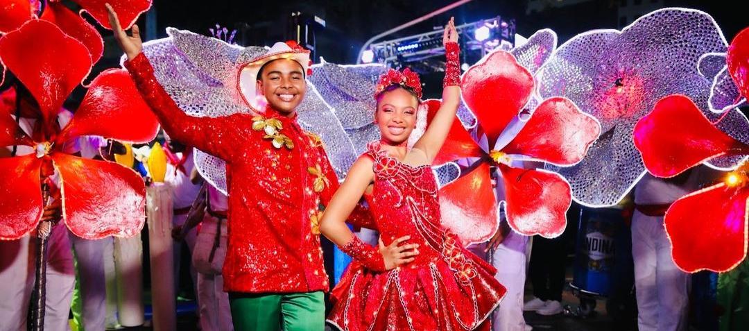 Tahiana Rentería y Diego Chelia, en el desfile de La Guacherna