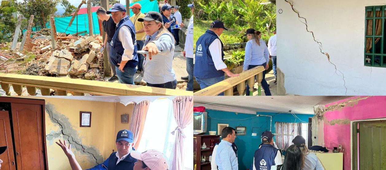 Visita de la Defensoría a las viviendas afectadas.