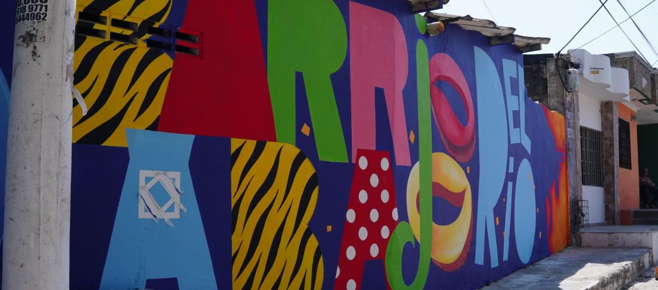 Así quedó una de las paredes intervenidas del Barrio Abajo.