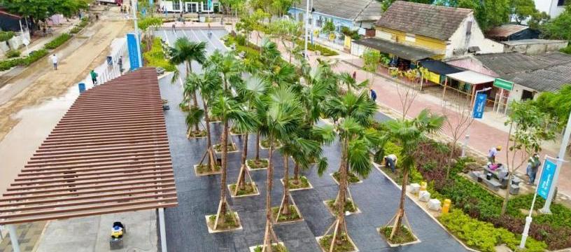 Así luce la nueva plaza del municipio de Repelón